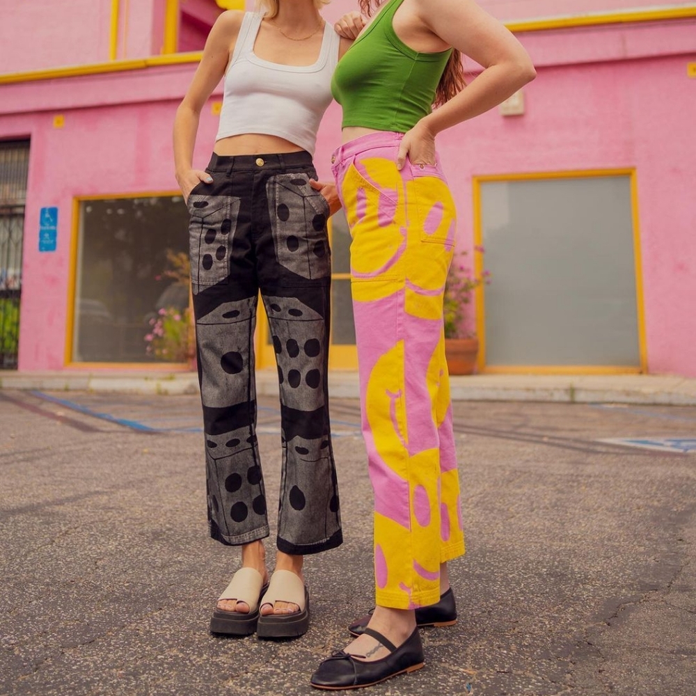 Big Bud Press Black and Yellow Straight Leg Pants